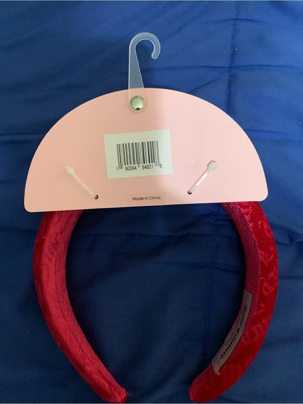 Juicy Couture Hot Pink Embossed Velvet Padded Headband NWT